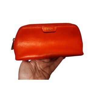 Lauren Ralph Lauren Red Cosmetic Bag, Pink Thread, United Kingdom Textured